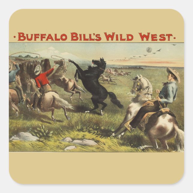 Buffalo Bill's Wild West Horses Square Sticker (Front)