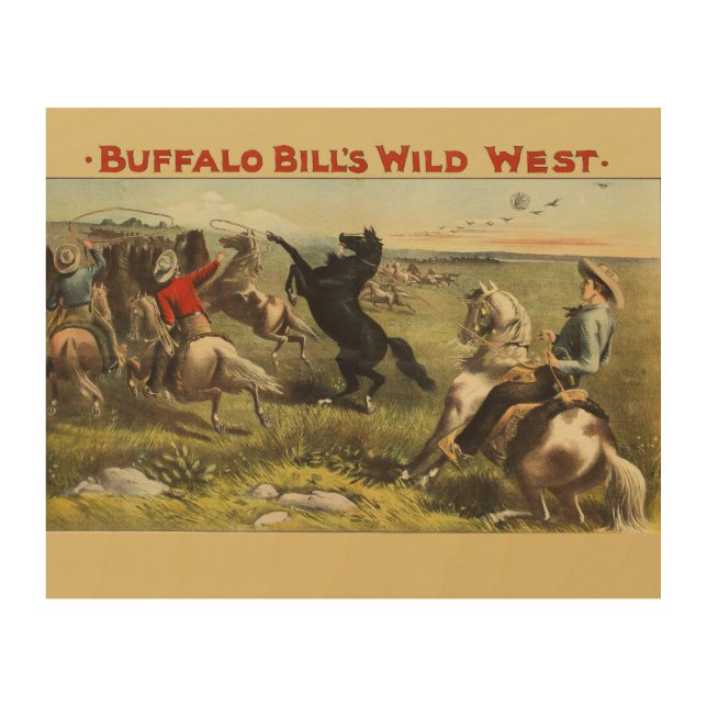 Buffalo Bill's Wild West Horses Wood Wall Art (Front)