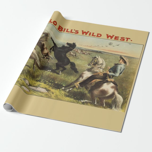 Buffalo Bill's Wild West Horses Wrapping Paper (Unrolled)