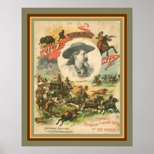 Buffalo Bills Wild West Poster 16 x 20