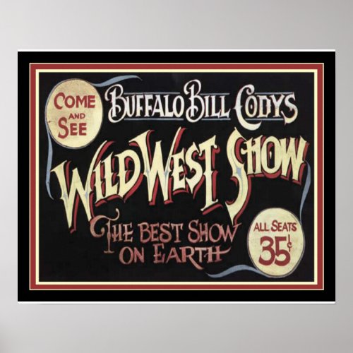 Buffalo Bills Wild West Poster 16 x 20