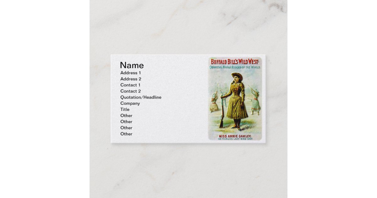 Buffalo Bill's Wild West Poster Annie Oakley Business Card | Zazzle
