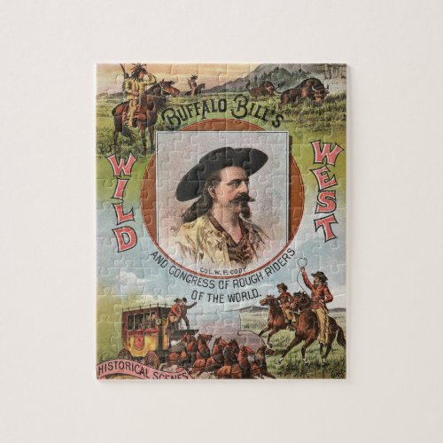 Buffalo Bills Wild West Show 1893 Vintage Ad Jigsaw Puzzle