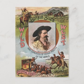 Buffalo Bills Wild West Show 1893 Vintage Ad Postcard by scenesfromthepast at Zazzle