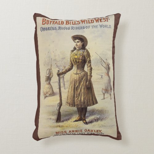 Buffalo Bills Wild West Show with Annie Oakley Accent Pillow