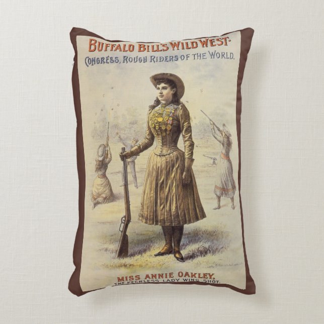 Buffalo Bill's Wild West Show with Annie Oakley Accent Pillow (Front(Vertical))