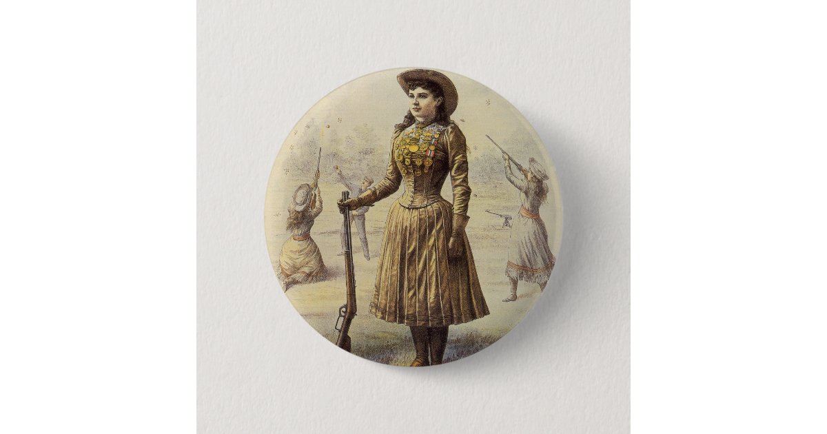 Buffalo Bill's Wild West Show with Annie Oakley Button | Zazzle