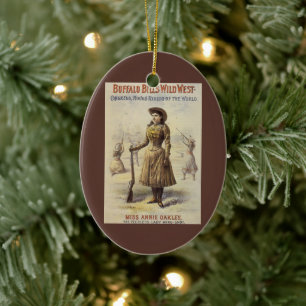 Buffalo Bill's Wild West Show with Annie Oakley Ceramic Ornament