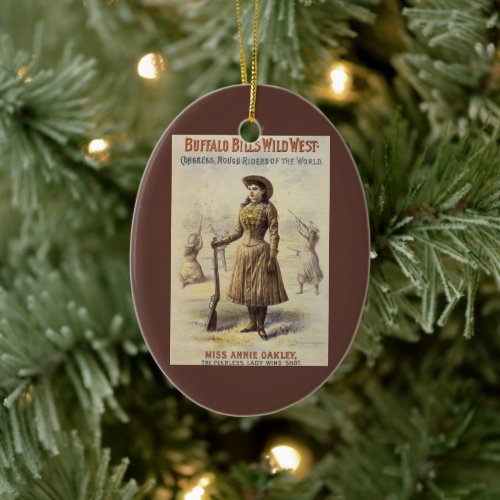 Buffalo Bills Wild West Show with Annie Oakley Ceramic Ornament