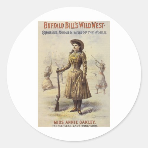 Buffalo Bills Wild West Show with Annie Oakley Classic Round Sticker