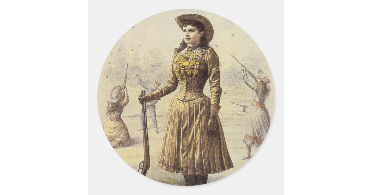 Buffalo Bill's Wild West Show with Annie Oakley Classic Round Sticker ...