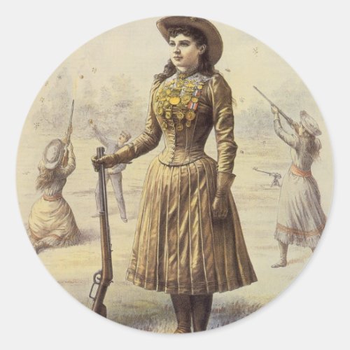 Buffalo Bills Wild West Show with Annie Oakley Classic Round Sticker