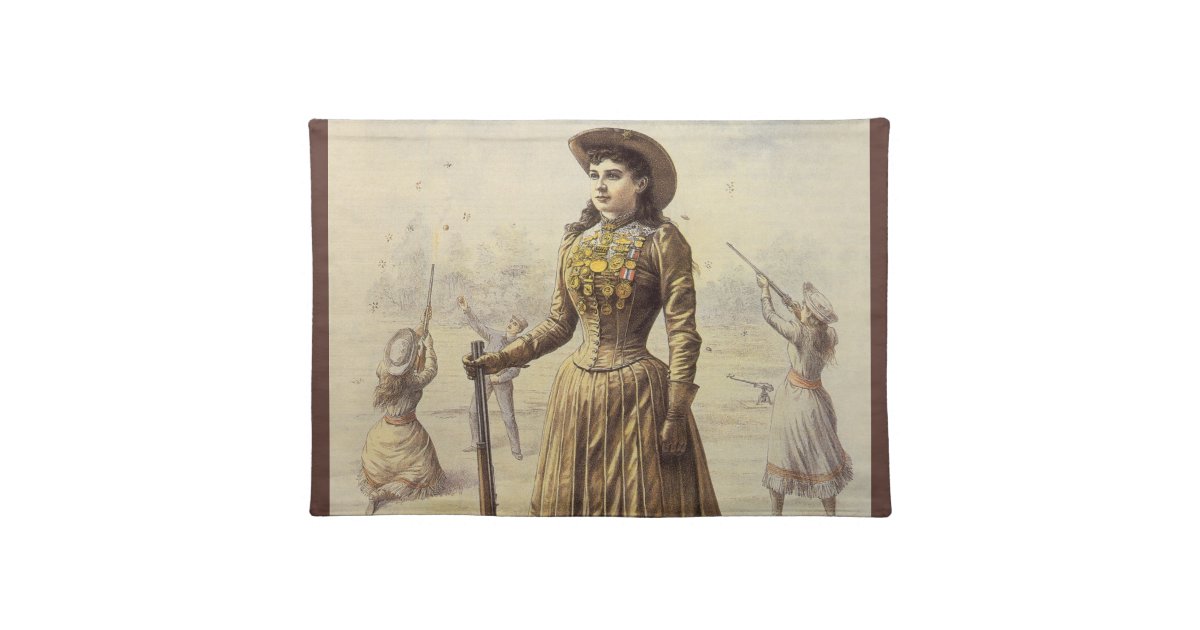 Buffalo Bill's Wild West Show with Annie Oakley Cloth Placemat | Zazzle