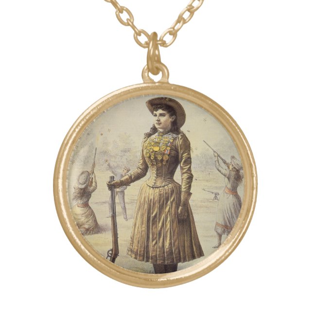 Buffalo Bill's Wild West Show with Annie Oakley Gold Plated Necklace (Front)