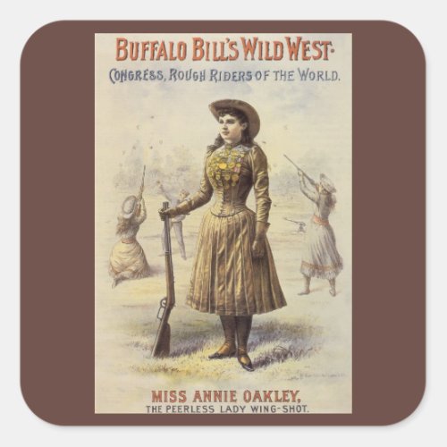 Buffalo Bills Wild West Show with Annie Oakley Square Sticker