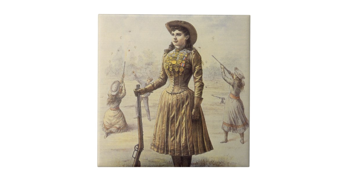 Buffalo Bill's Wild West Show with Annie Oakley Tile | Zazzle