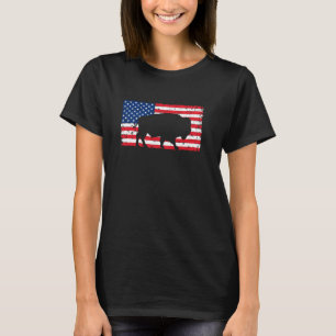 Buffalo Bison American Flag July 4th USA Patriotic T-Shirt