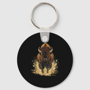 Buffalo bison american love bison for mom dad kids keychain