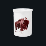 Buffalo - Bison Beverage Pitcher<br><div class="desc">Old Historical American National Symbols -Native American Buffaloes Historical Indian Art - Western Native Old West Image - Buffalo / Bison Artwork</div>