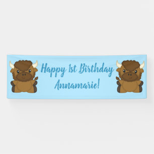 Buffalo Bison Birthday Party Banner