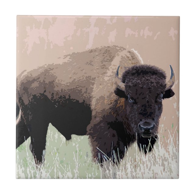 Buffalo / Bison Ceramic Tile (Front)