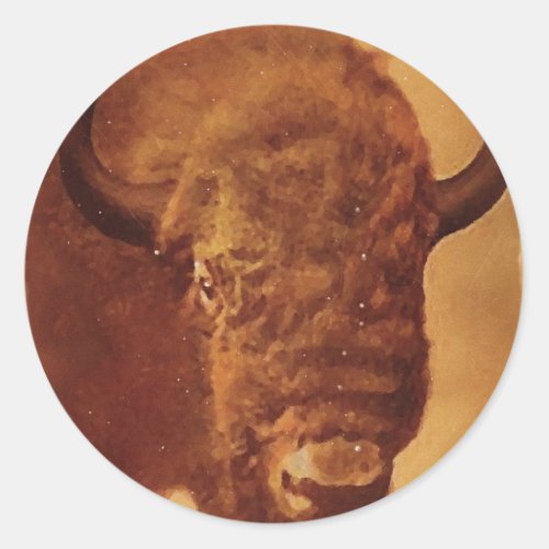 Buffalo  Bison Classic Round Sticker