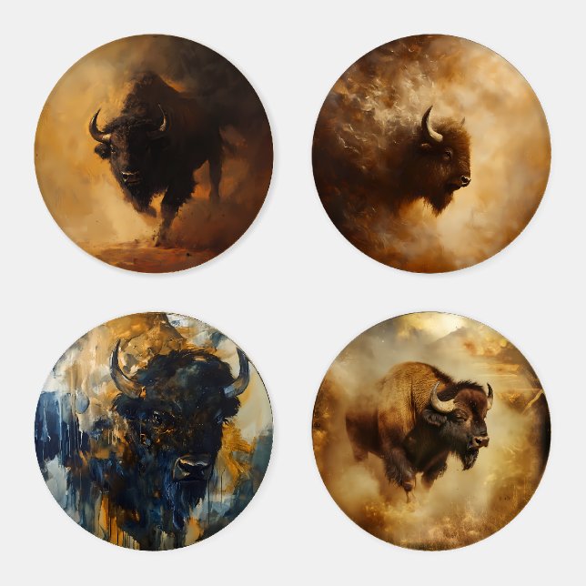 Buffalo, Bison Coaster Set (Set)