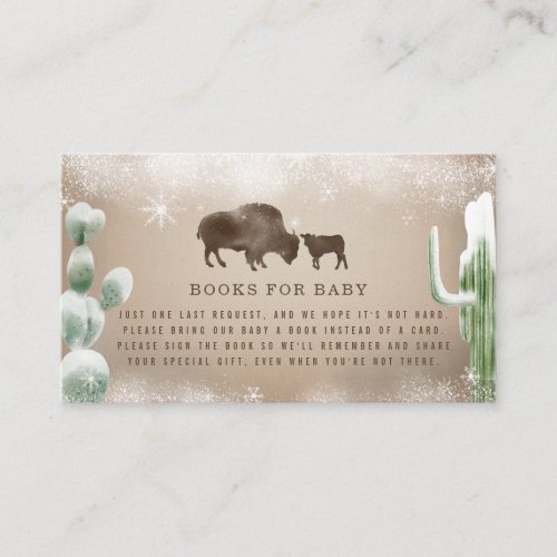 Buffalo Bison Desert Cacti Snow Books For Baby Enclosure Card