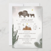 Buffalo Bison Desert Cactus Baby Shower Invitation (Front)