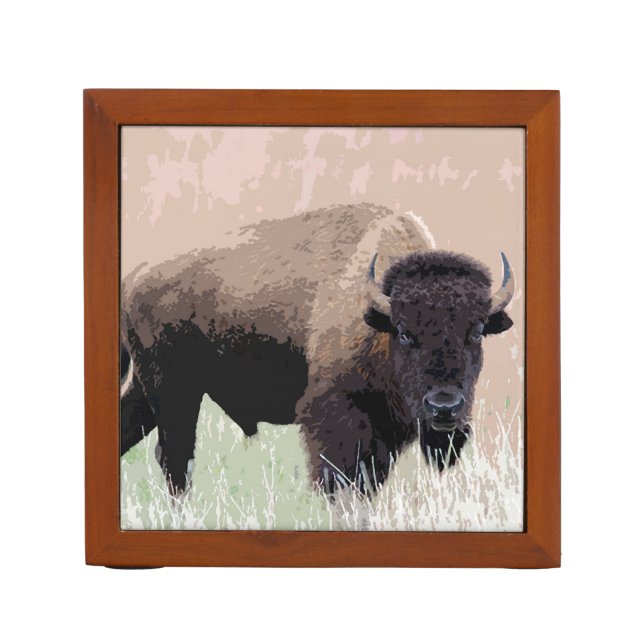 Buffalo / Bison Desk Organizer (Front)