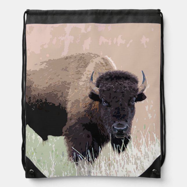 Buffalo / Bison Drawstring Bag (Front)