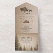 Buffalo Bison Evergreen Diaper Raffle Baby Shower  All In One Invitation (Inside)