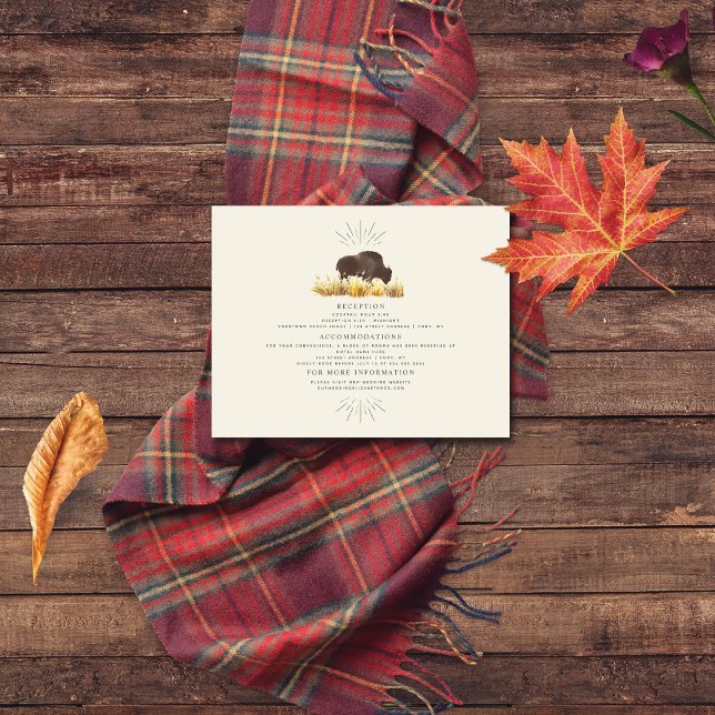 Buffalo Bison Grass Fall Wedding Details  Enclosure Card (Creator Uploaded)