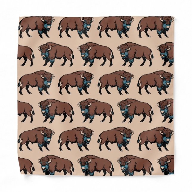 Buffalo Bison Pattern Bandana (Front)
