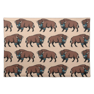 Buffalo Bison Pattern Cloth Placemat