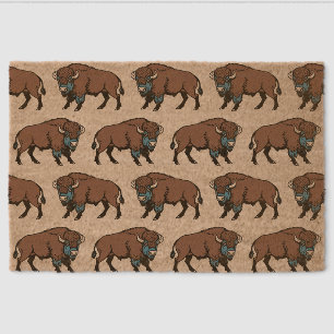Buffalo Bison Pattern Fiber Doormat