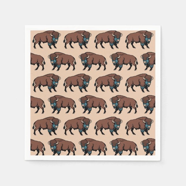Buffalo Bison Pattern Napkins (Front)