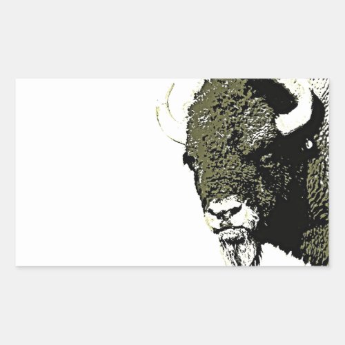 Buffalo _ Bison Rectangular Sticker