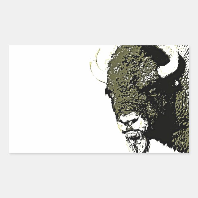 Buffalo - Bison Rectangular Sticker (Front)