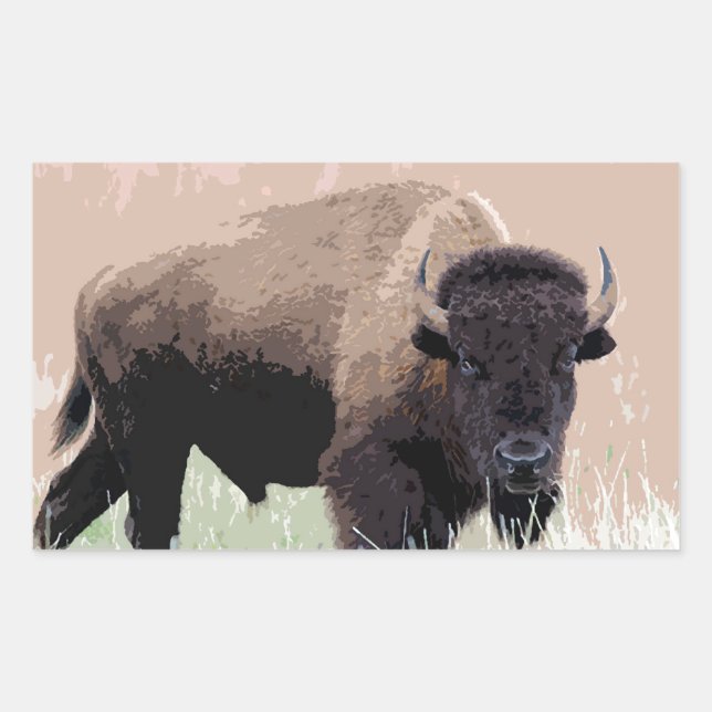 Buffalo / Bison Rectangular Sticker (Front)