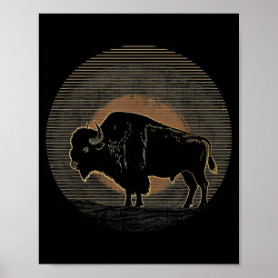 Buffalo Bison - Retro 70s 80s Graphic Vintage Men Poster