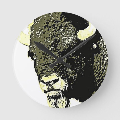 Buffalo _ Bison Round Clock