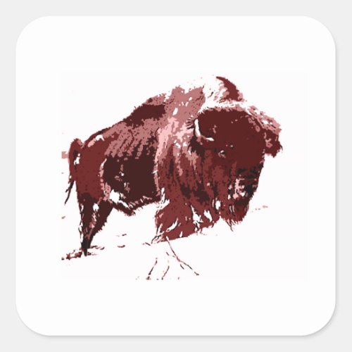 Buffalo _ Bison Square Sticker