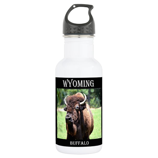 Buffalo (Bison) Stainless Steel Water Bottle (Front)