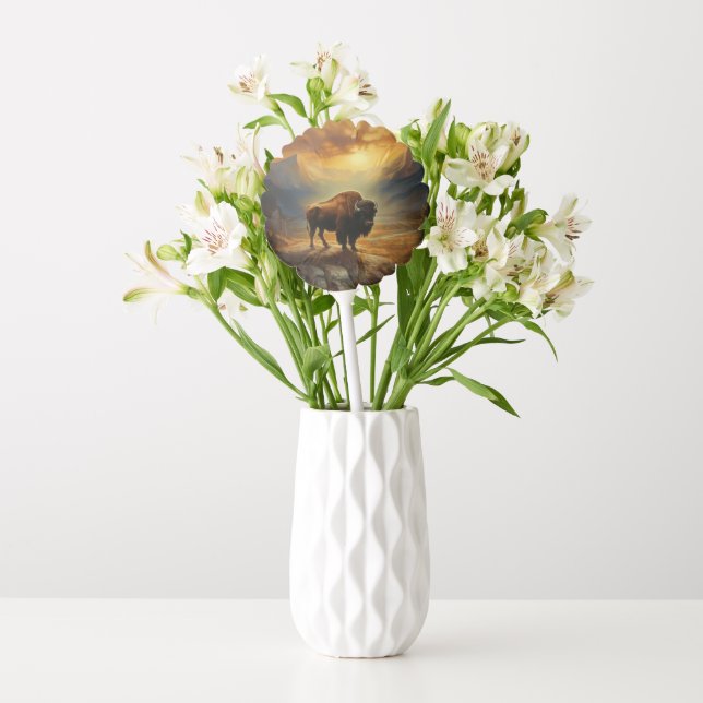 Buffalo Bison Sunset Silhouette  Balloon (Vase)