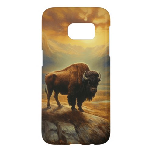 Buffalo Bison Sunset Silhouette Samsung Galaxy S7 Case