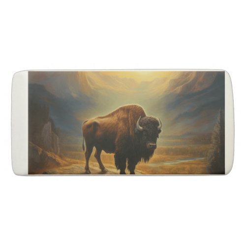 Buffalo Bison Sunset Silhouette  Eraser