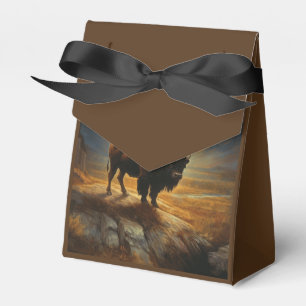 Buffalo Bison Sunset Silhouette Favor Boxes