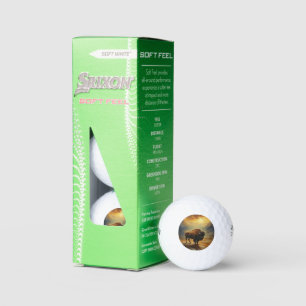 Buffalo Bison Sunset Silhouette Golf Balls