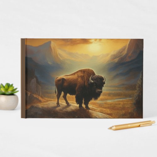 Buffalo Bison Sunset Silhouette  Guest Book